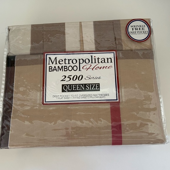 Queen Browns and Red Plaid Ultra Plush Sheet Set 2500 Deep Pocket Pink Floral - Picture 2 of 7